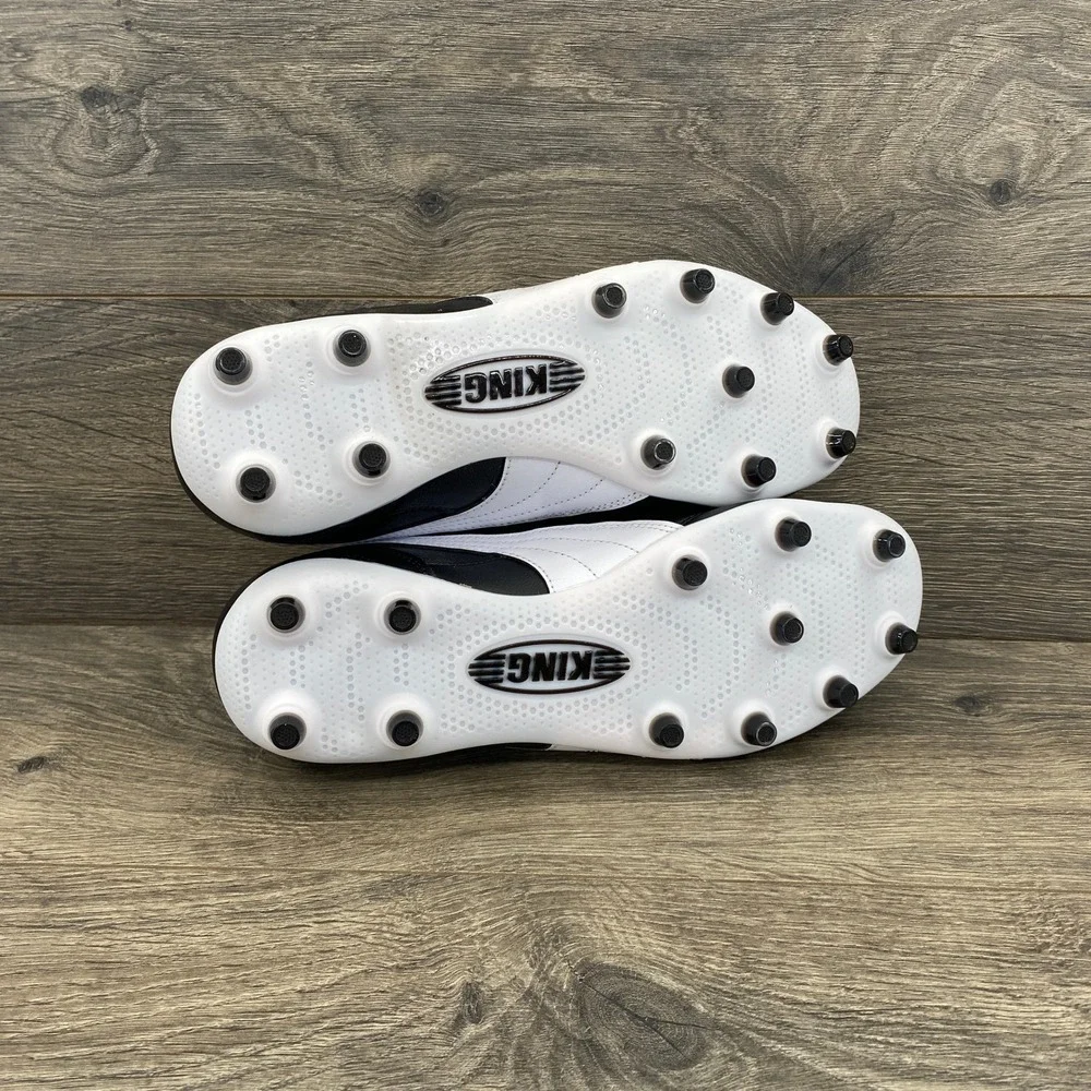 Puma King Soccer Cleats Mens 8.5 Black White Fold Over Tongue 107254-01